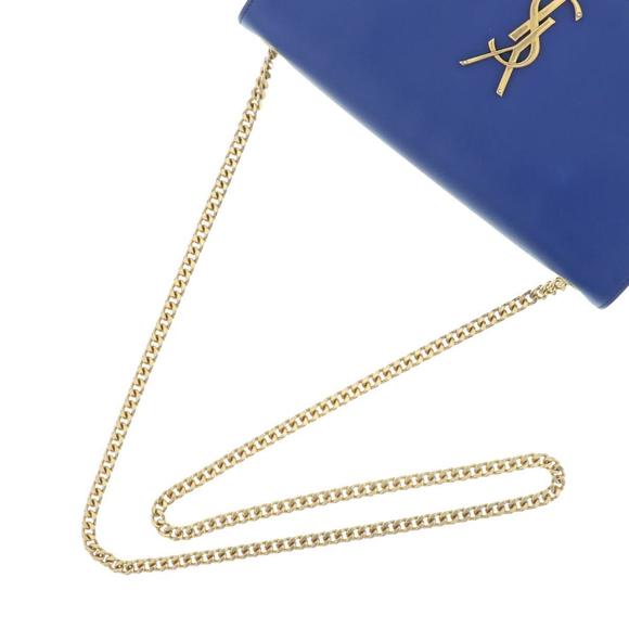 Saint Laurent Monogram Fringe Chain Shoulder Bag Blue - Picture 5 of 10